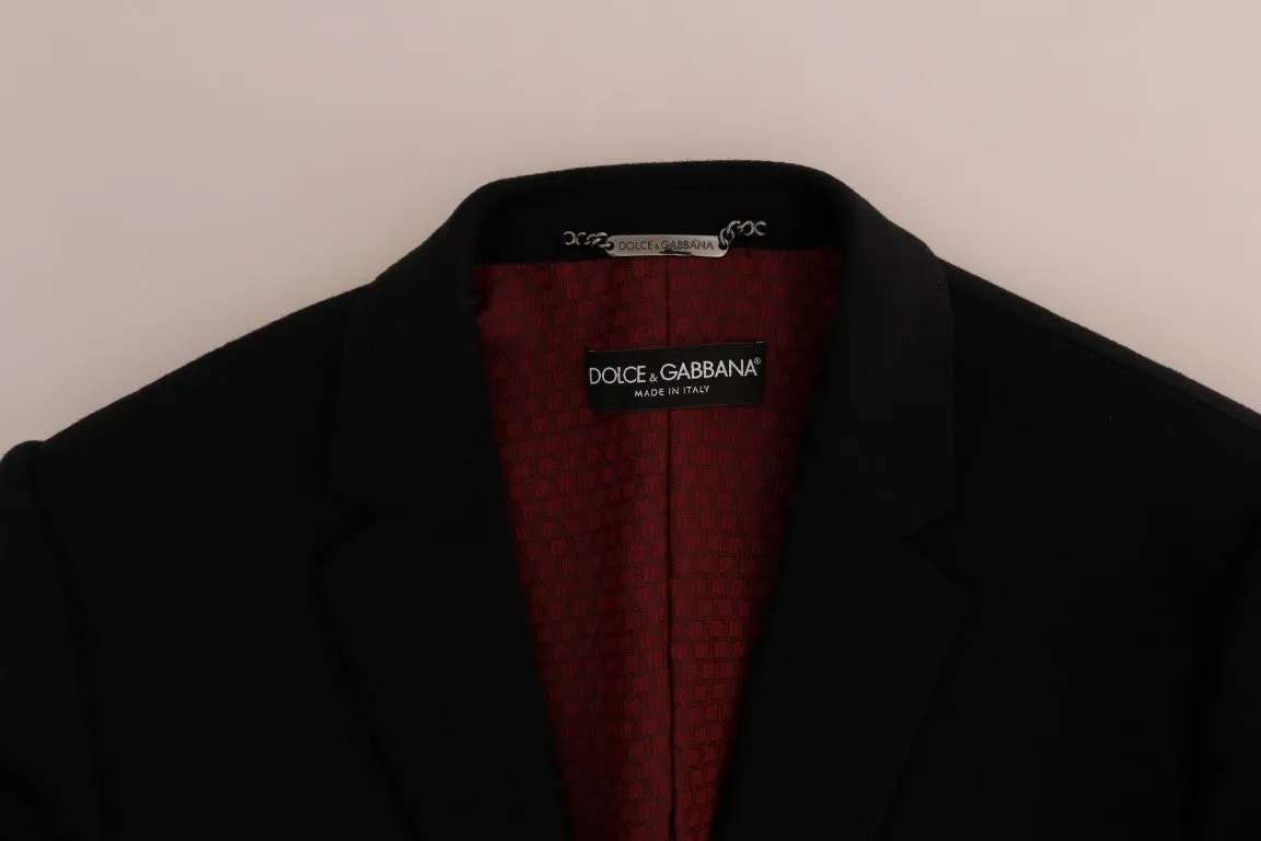 Dark Blue Wool Single Breasted Coat