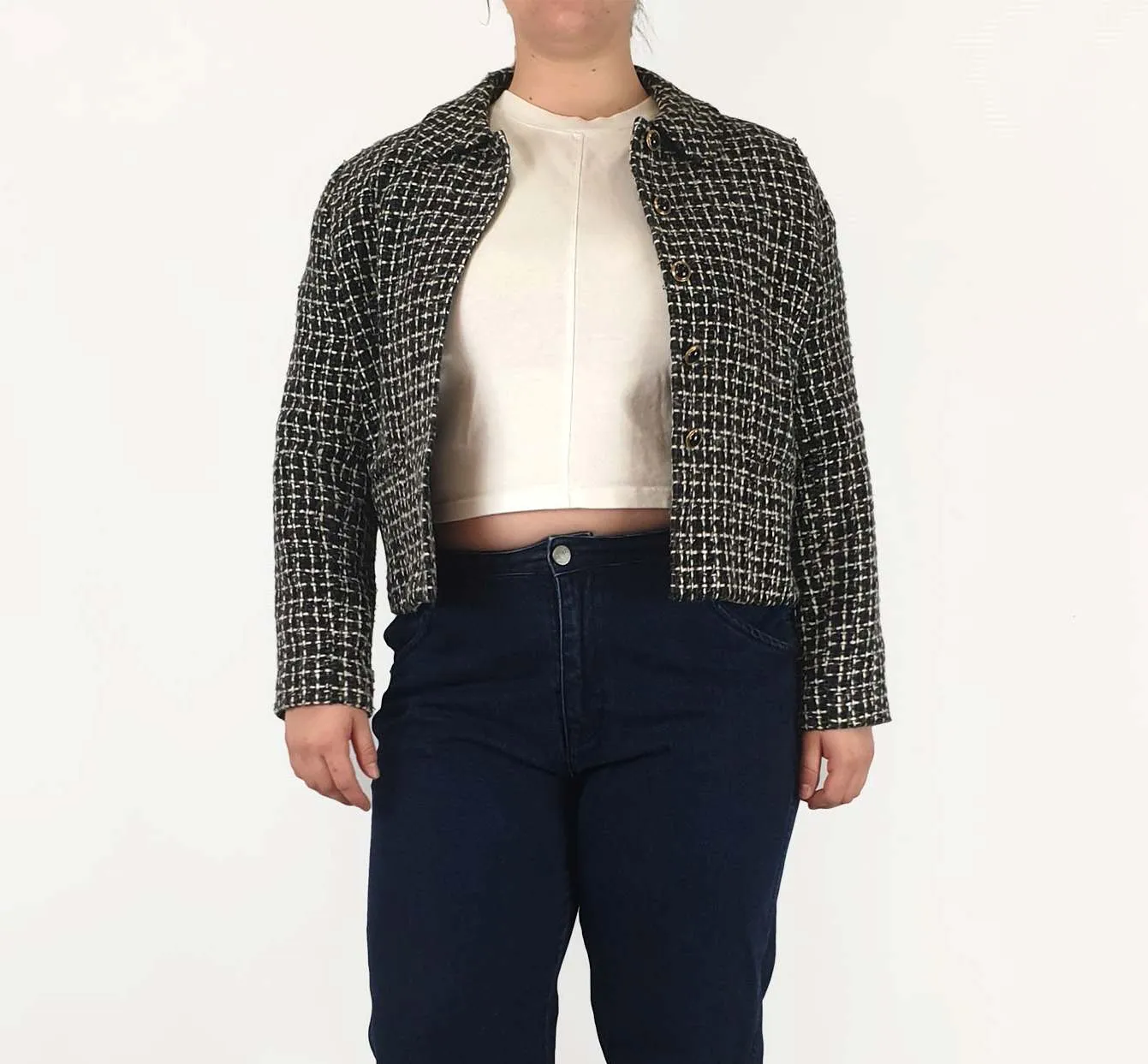 David Jones vintage knit cropped jacket size 14