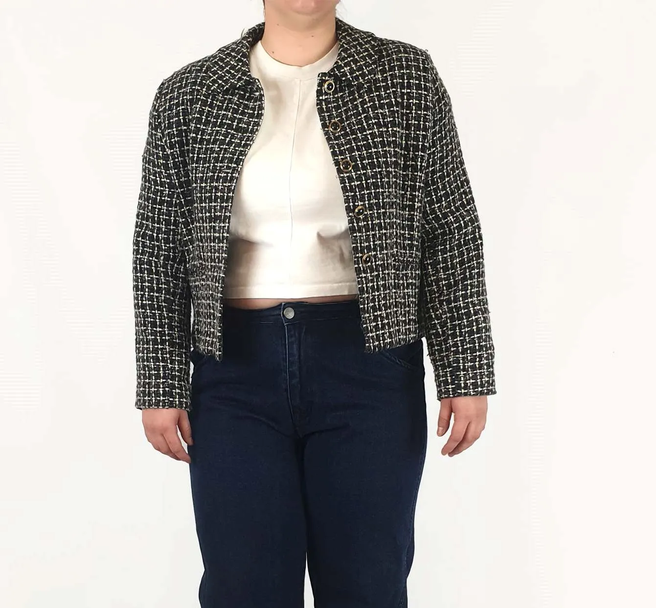 David Jones vintage knit cropped jacket size 14