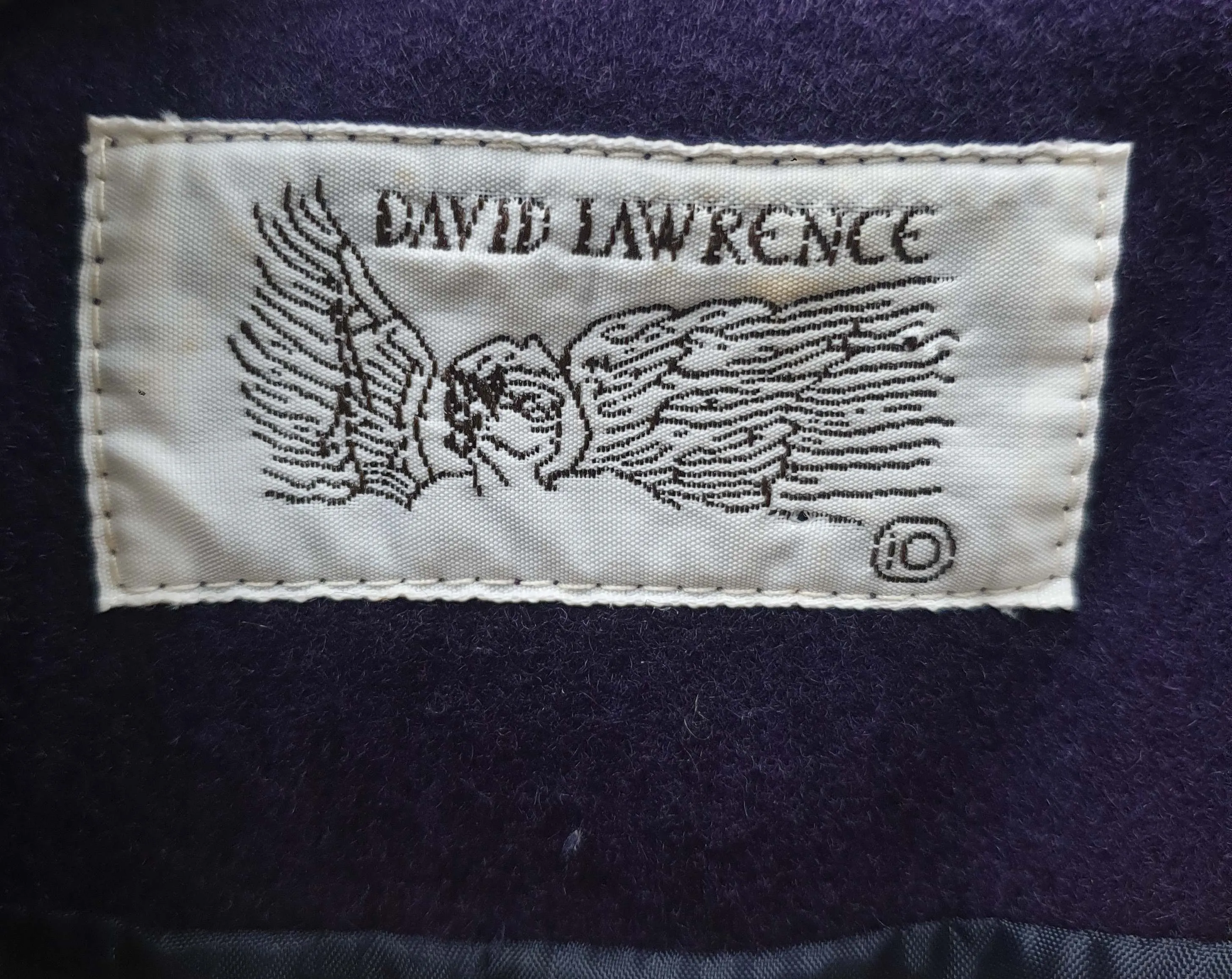 David Lawrence purple retro coat size 10