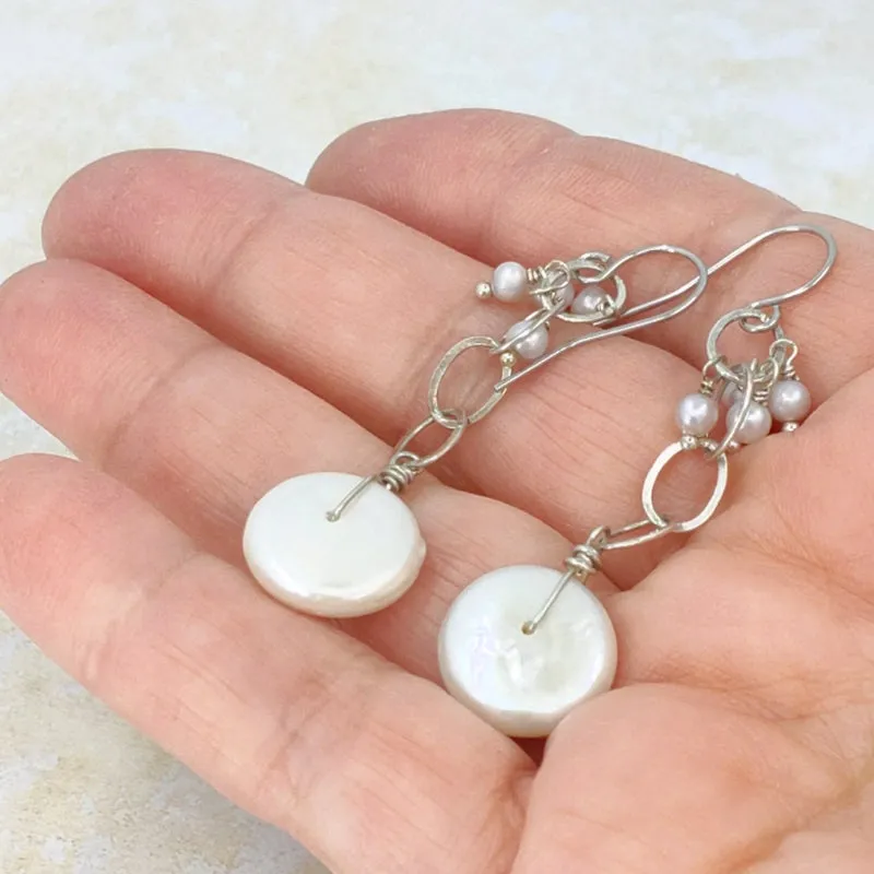 Deep Breath Pearl Earrings
