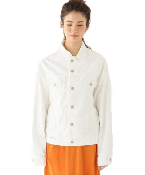 DENIMIST Women's White Agnes Trucker Denim Jacket $325 NWT
