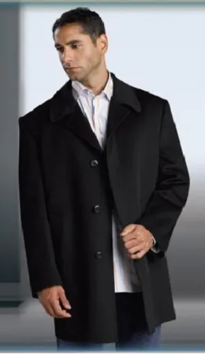 Discounted Sale Shorter Length Wool Blend Men's Overcoat 3 Button Men's Dress Coat under Front Placket