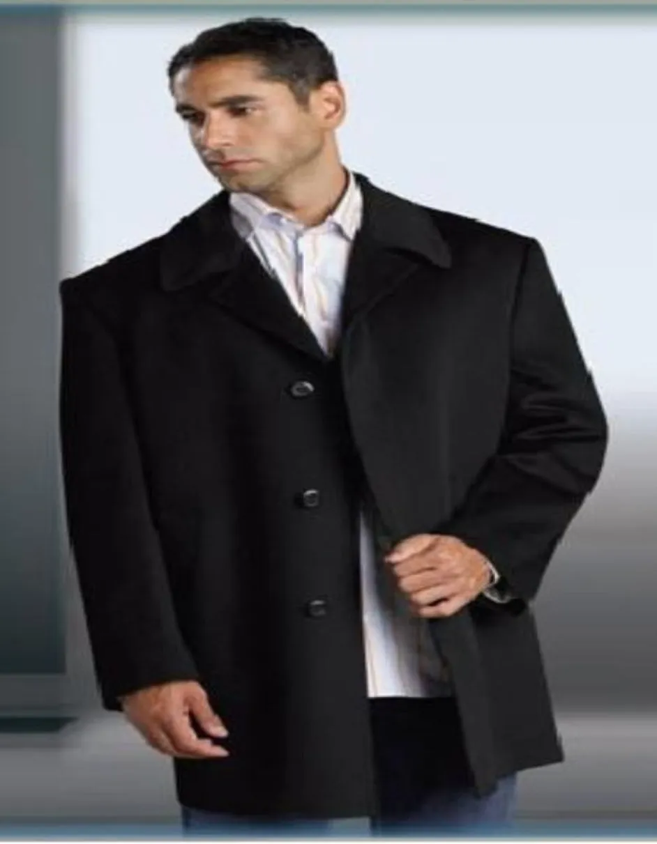 Discounted Sale Shorter Length Wool Blend Men's Overcoats 3 Buttons Men's Dress Coat under Front Plackets
