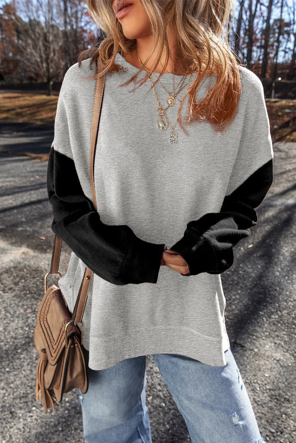 Drop Shoulder Pullover Sweatshirt