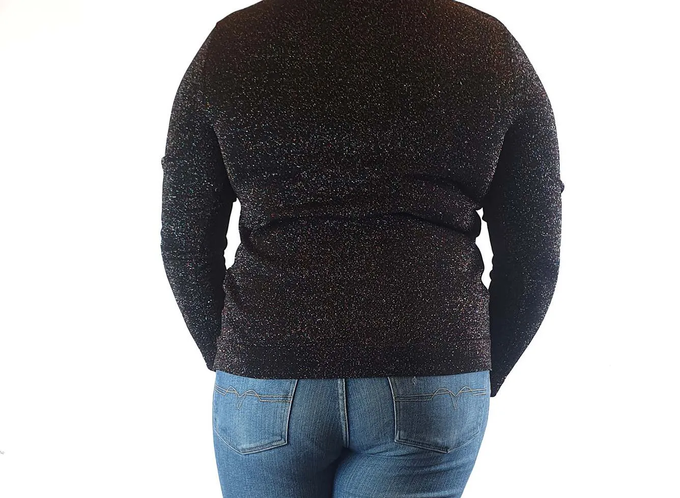 Elk black metallic speckled jumper size 14