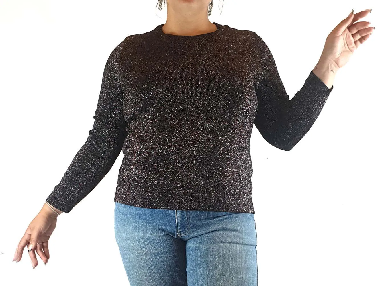 Elk black metallic speckled jumper size 14