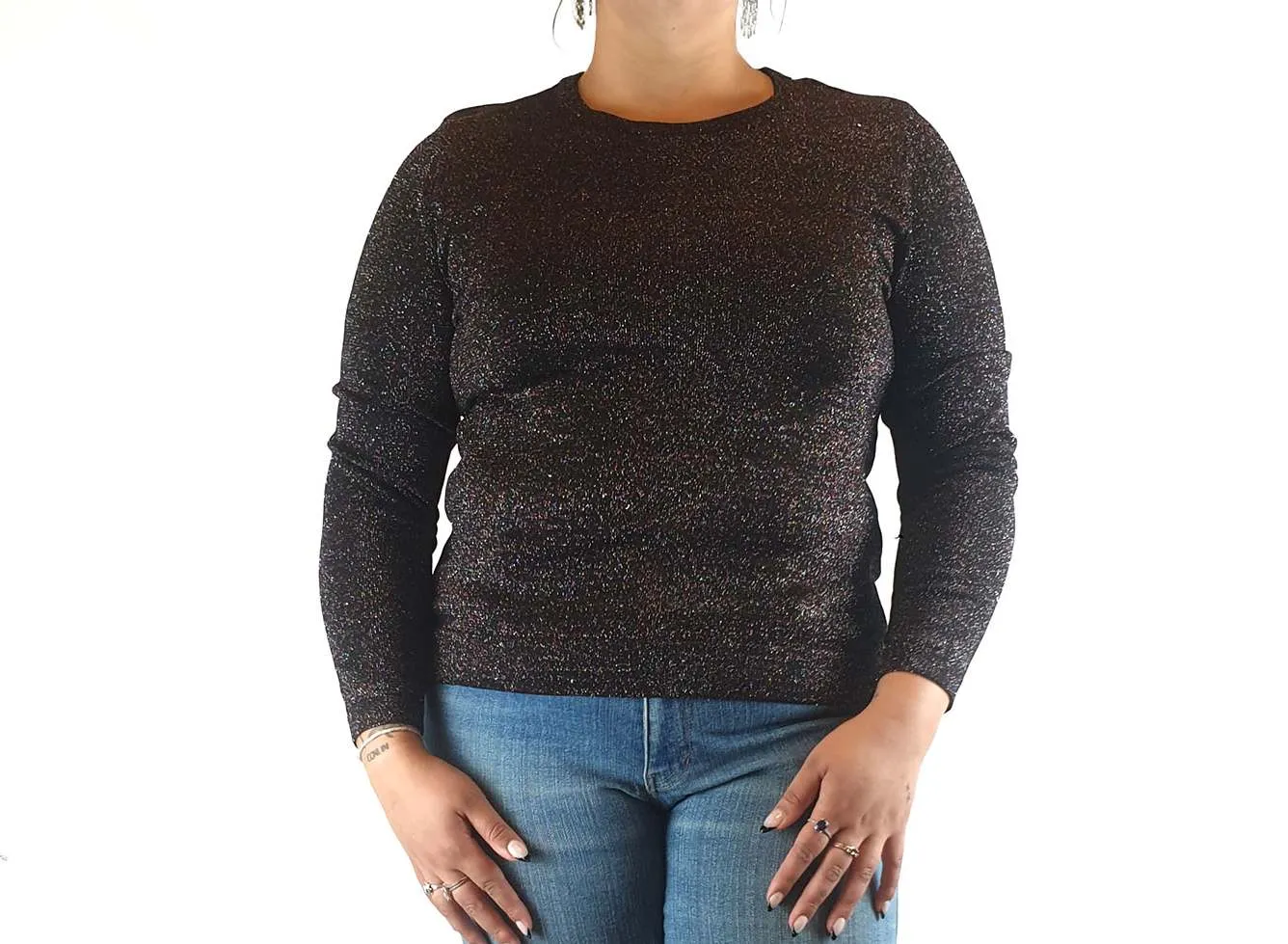 Elk black metallic speckled jumper size 14