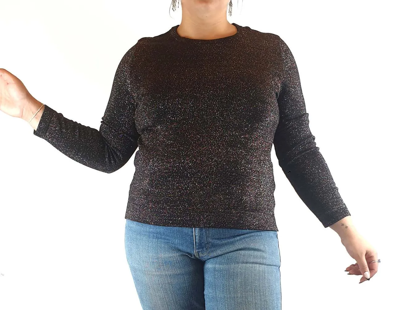 Elk black metallic speckled jumper size 14