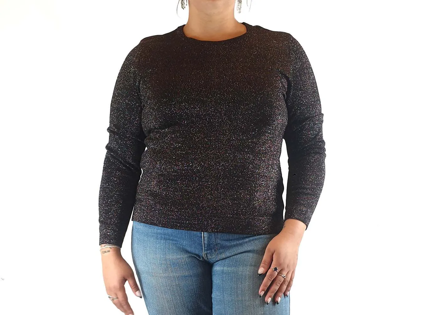 Elk black metallic speckled jumper size 14