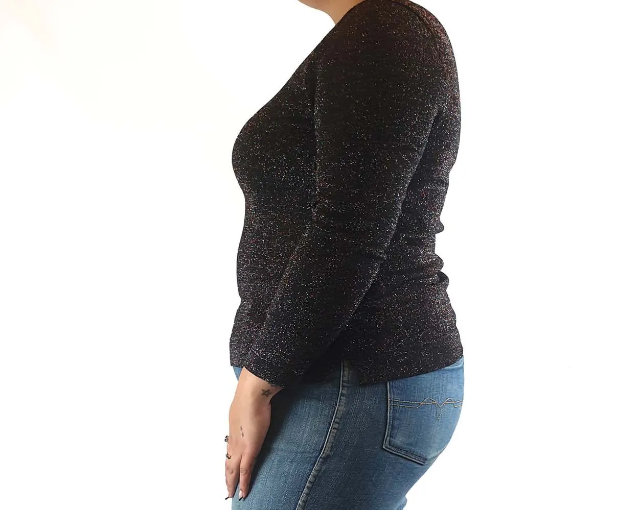 Elk black metallic speckled jumper size 14