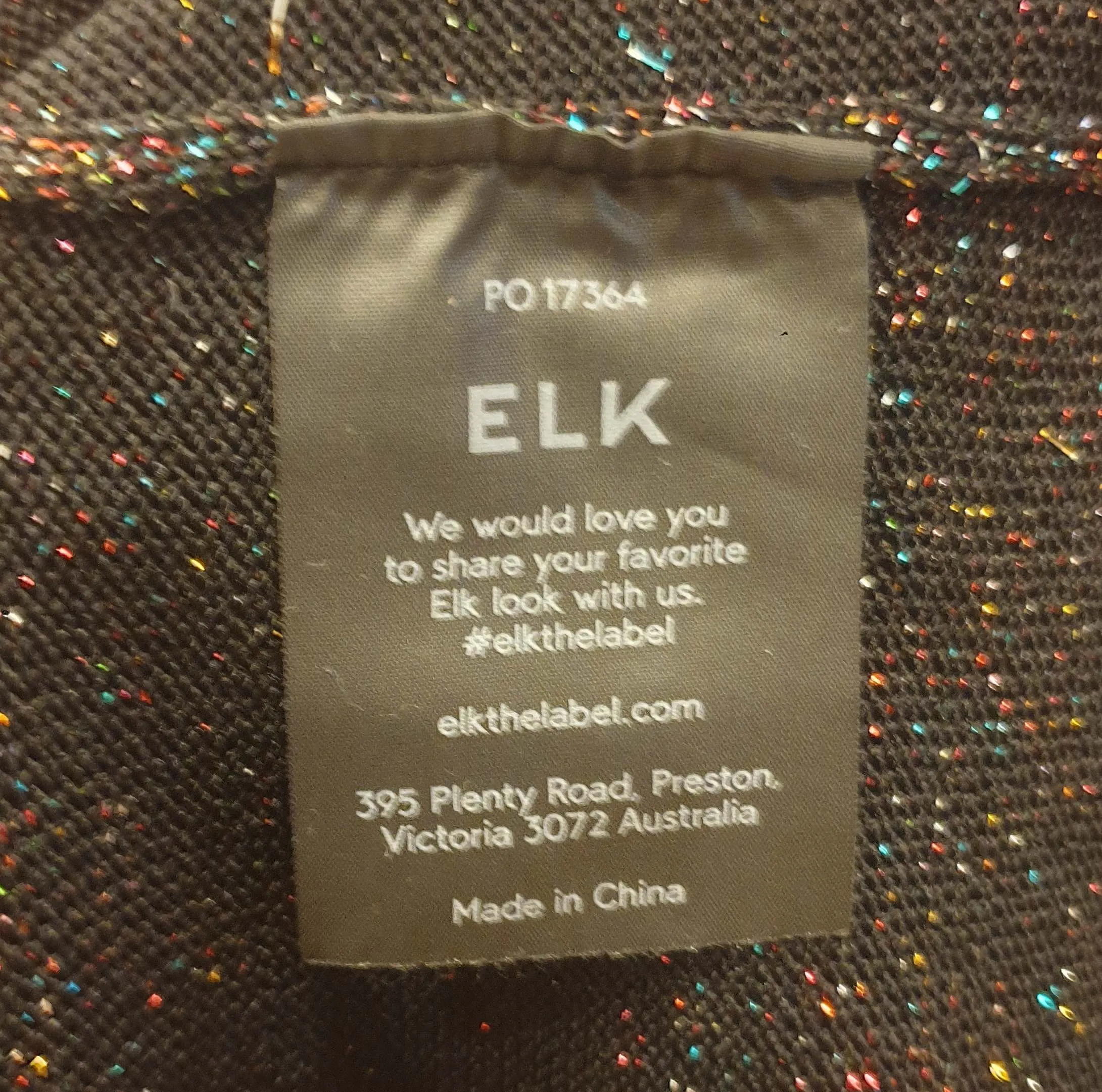 Elk black metallic speckled jumper size 14