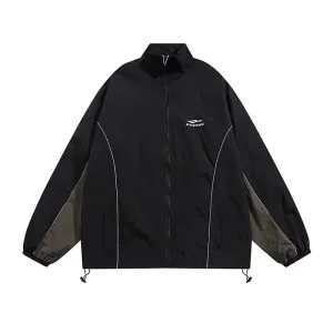 Embroidered Logo Windbreaker Jacket