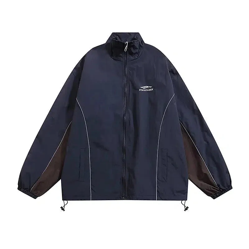 Embroidered Logo Windbreaker Jacket