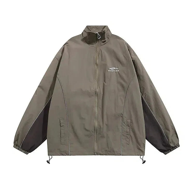 Embroidered Logo Windbreaker Jacket