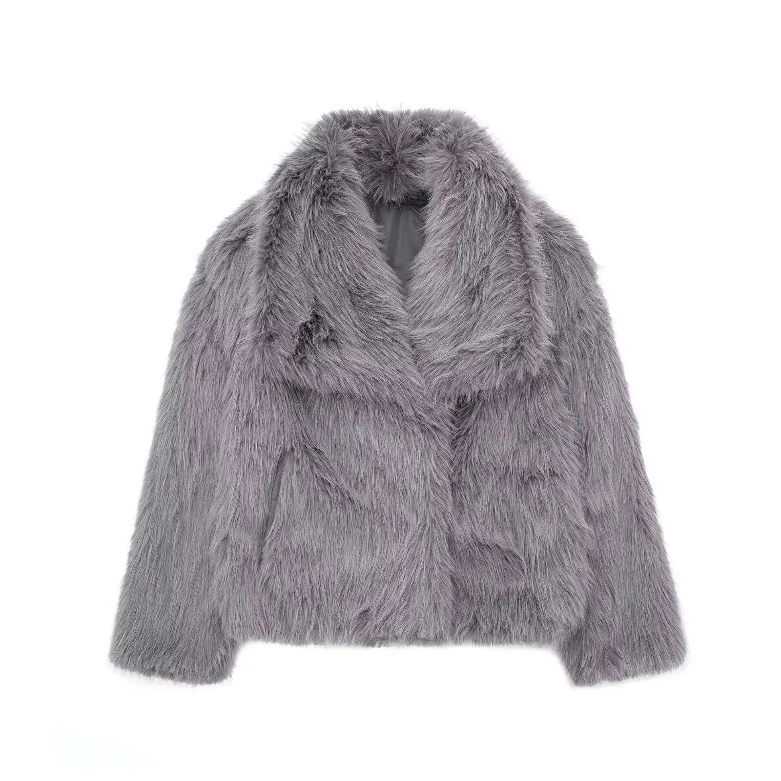 Fashion Luxury Fluffy Faux Fur Women Jacket Winter Long Sleeve Shaggy Overcoats Thick Warm Fox Fur Coat Female Street Outerwear