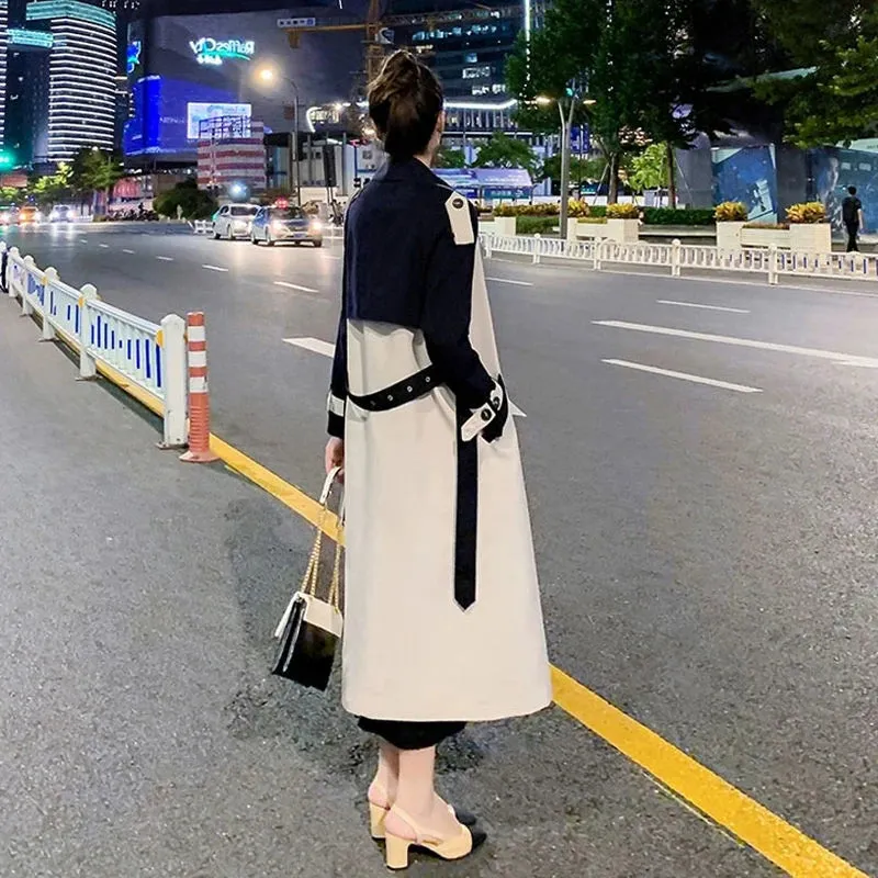 Fashion Windbreaker Women's Clothing 2023 New Spring Autumn Loose Double Breasted Slim Long Trench Coats Female Overcoats D931