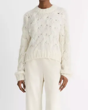 Feather Embellished Cable Pullover | Vince