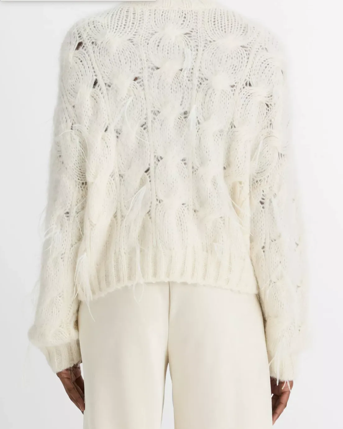 Feather Embellished Cable Pullover | Vince