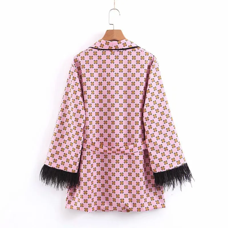Feather Sleeve Lounge Jacket & Trouser