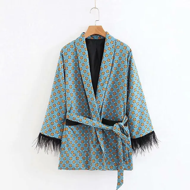 Feather Sleeve Lounge Jacket & Trouser