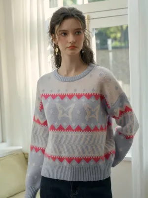 【Final Sale】Kimora Ribbed Round Neck Constrasting Sweater
