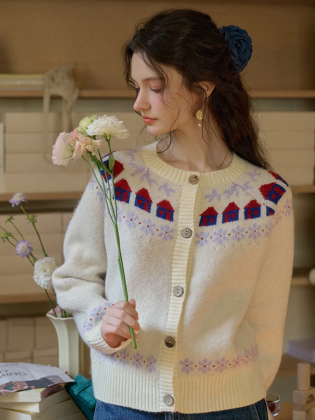 【Final Sale】Lorelai Round Neck Winter Patter Sweater