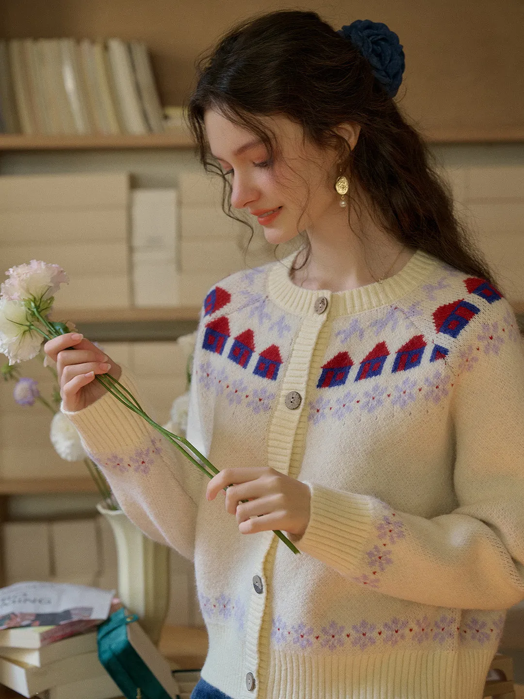 【Final Sale】Lorelai Round Neck Winter Patter Sweater