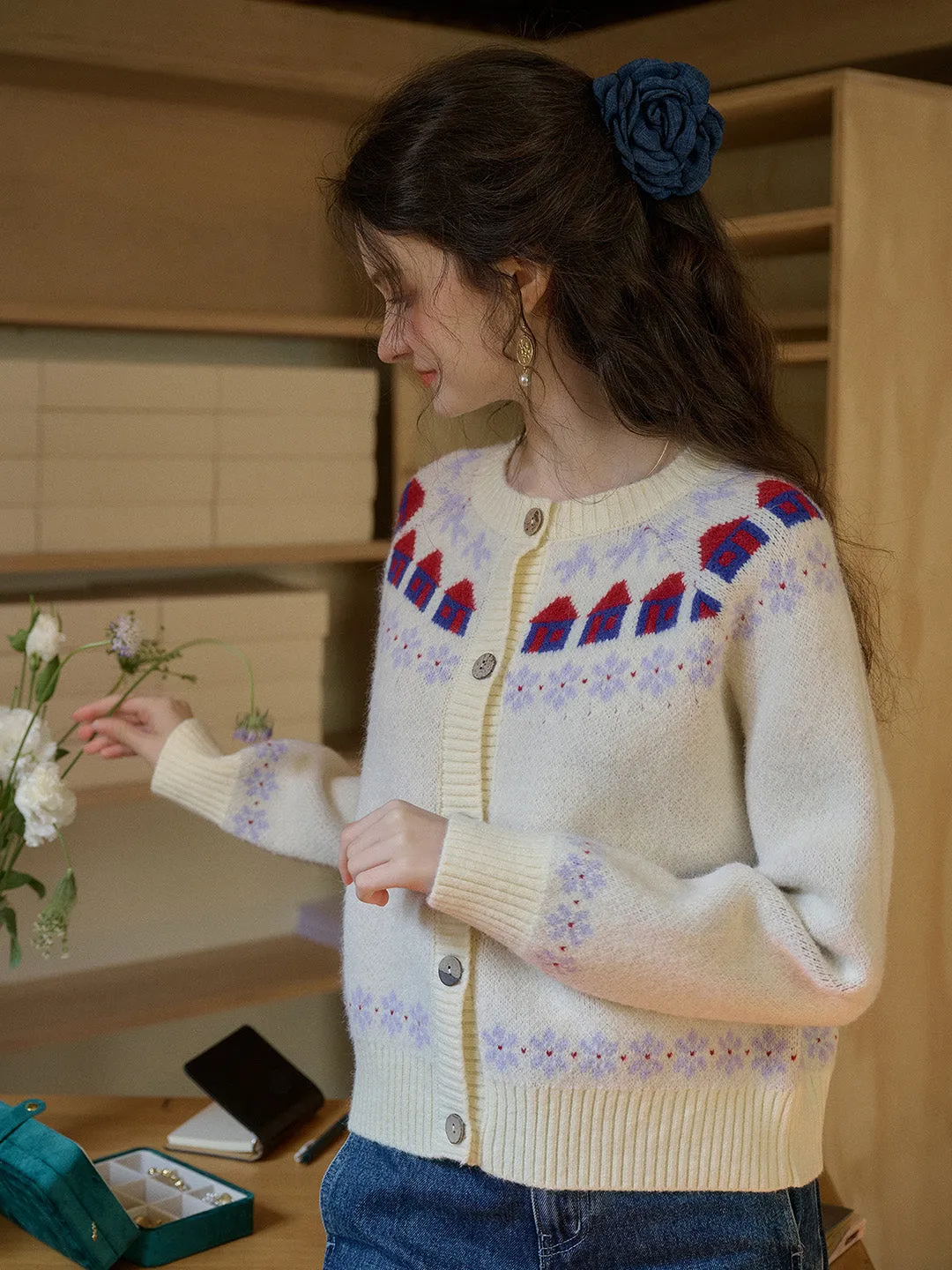 【Final Sale】Lorelai Round Neck Winter Patter Sweater