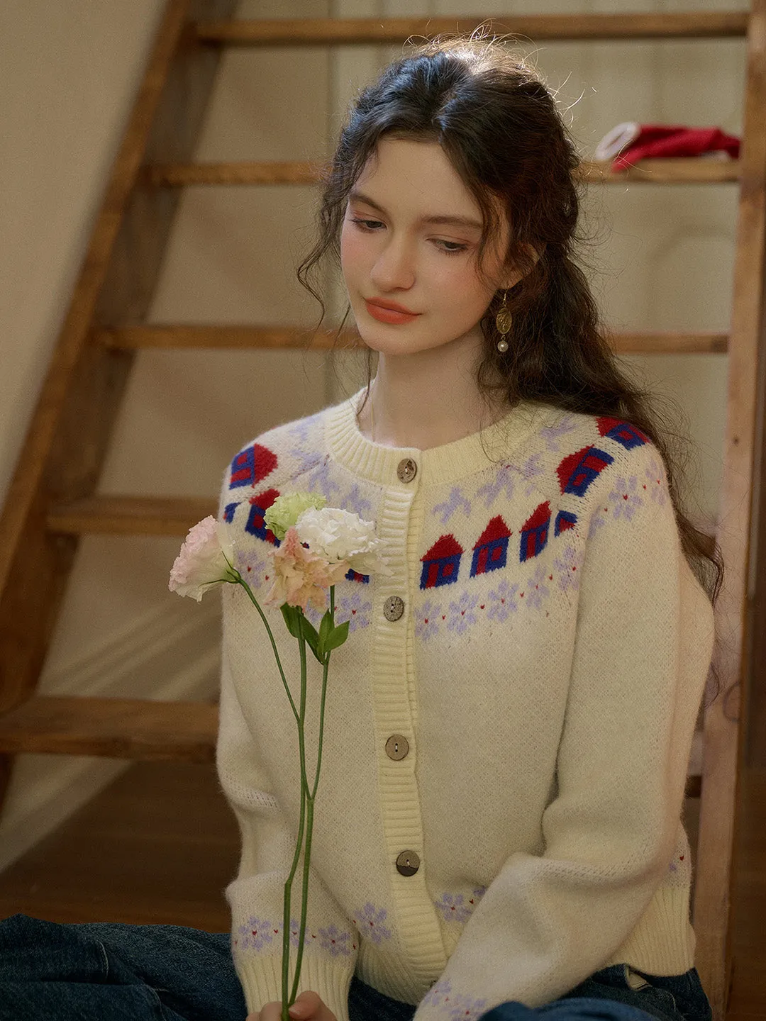 【Final Sale】Lorelai Round Neck Winter Patter Sweater
