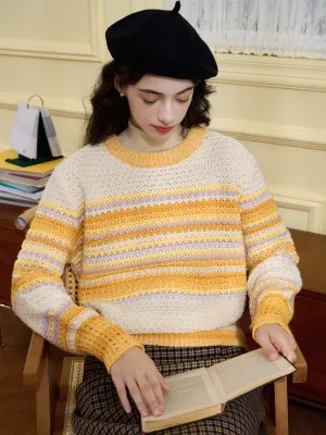 【Final Sale】Olive Classic Crew Neck Contrast Sweater