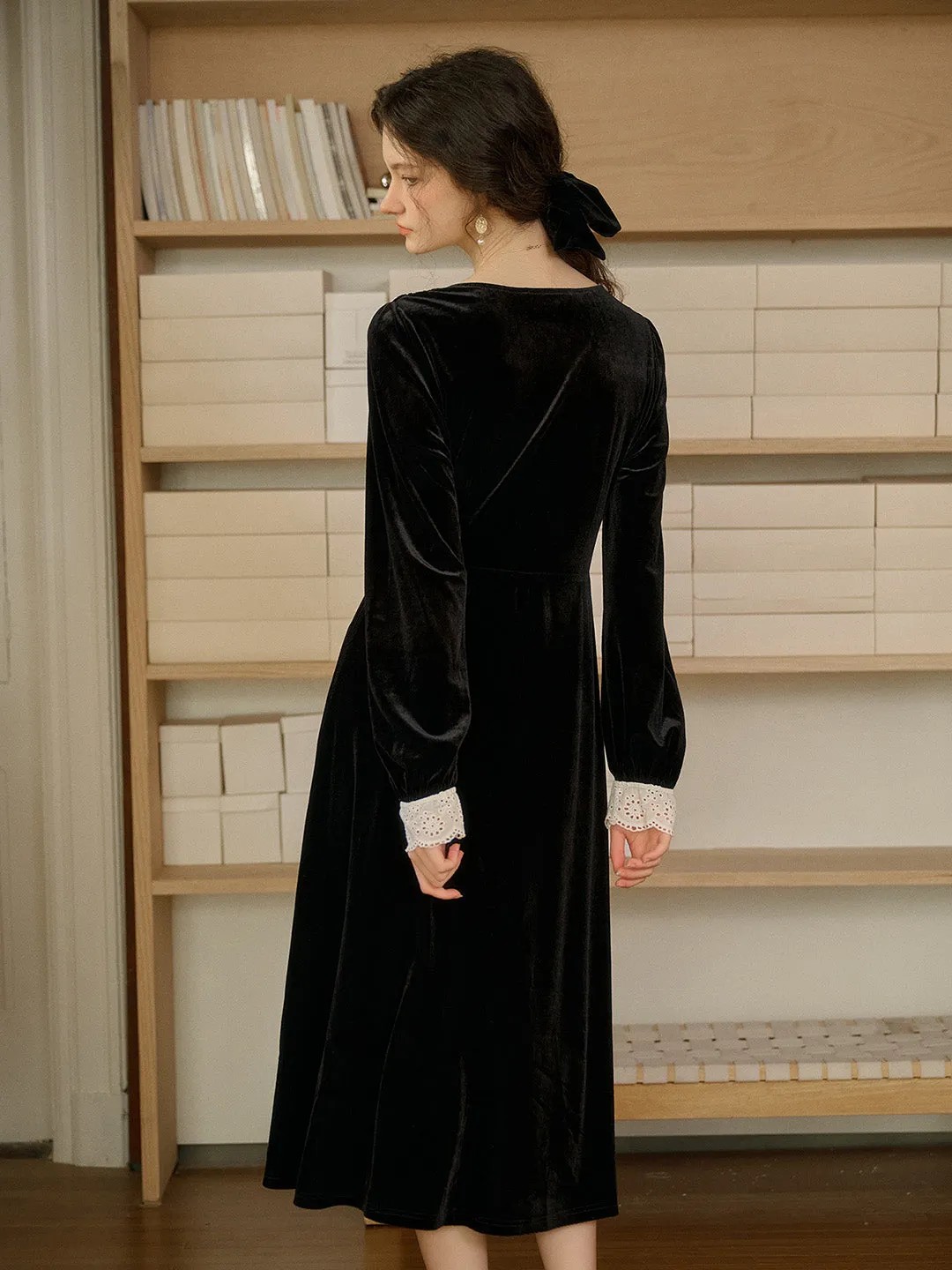 【Final Sale】Valentina Square Collar Rose Dress