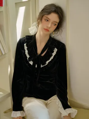 【Final Sale】Zinnia Ruffled Collar Contrasting Top