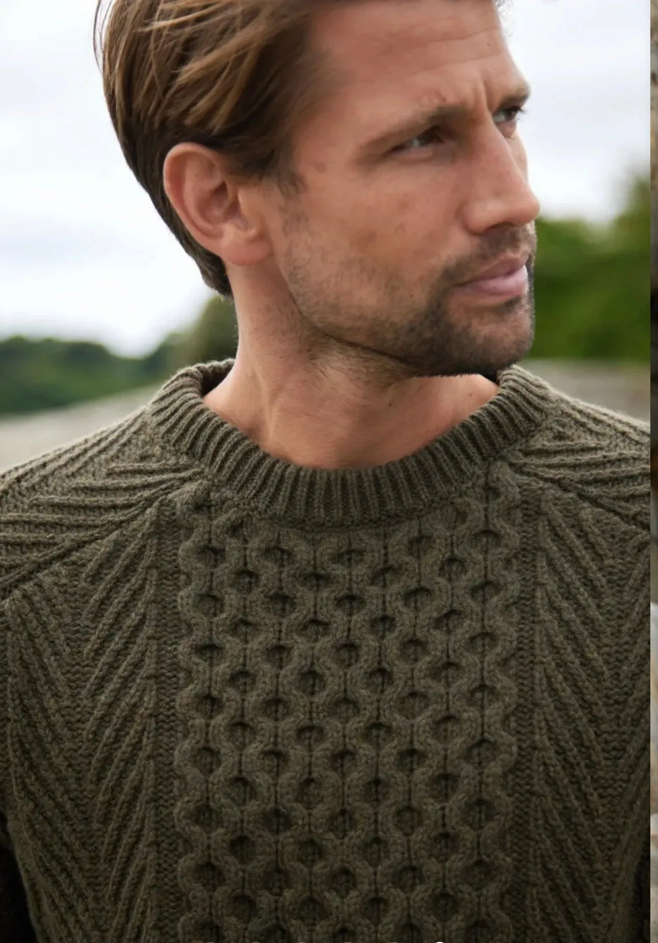 Fisherman Gents Cable Aran Crew