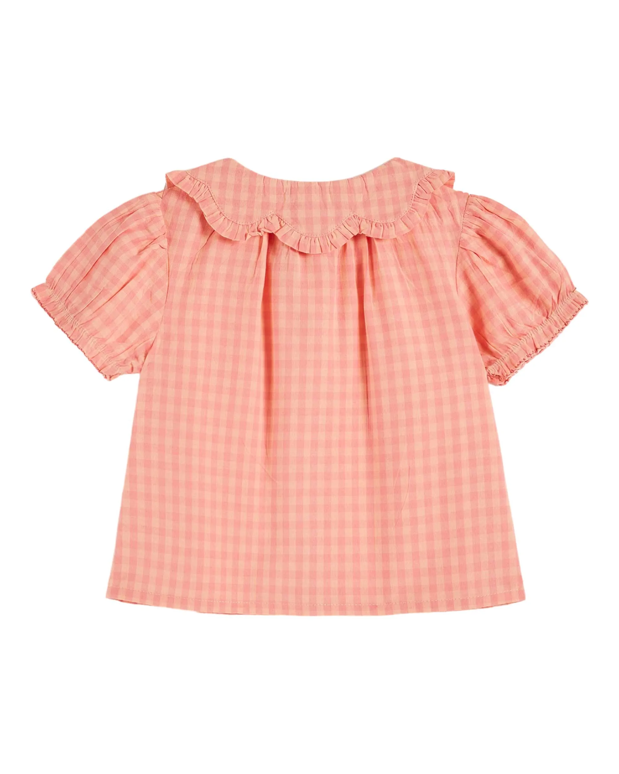 FLOWER COLLAR BLOUSE - VICHY PIVOINE