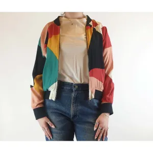 Frock Me Out fabulous colourful light weight bomber jacket size L (best fits size 12-small 14)