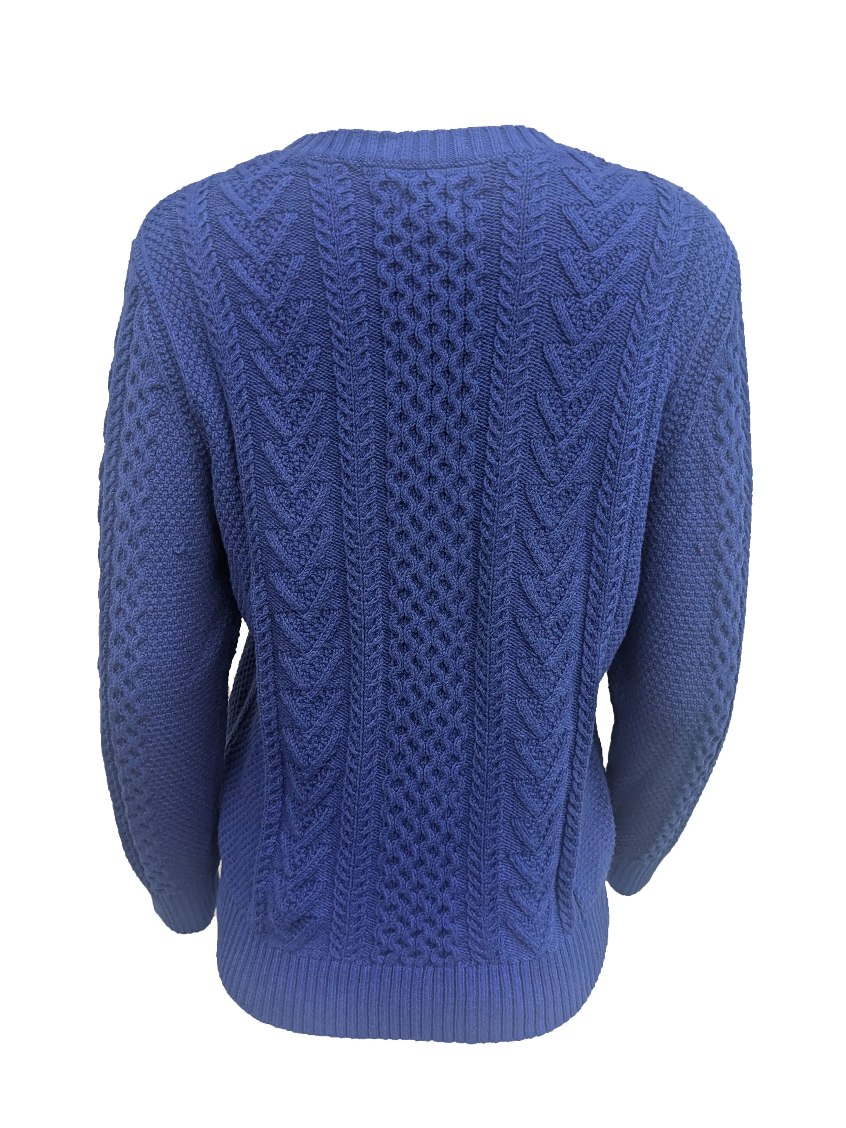 GANT RUGGER Women's Yale Blue The Cable Sweater 488810