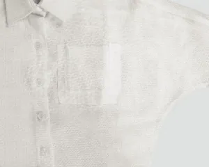 Girls White Modern Oversize Organic Cotton Raglan Sleeve Shirt With Hidden Pocket
