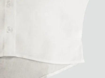 Girls White Modern Oversize Organic Cotton Raglan Sleeve Shirt With Hidden Pocket