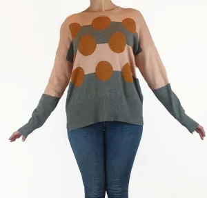 Gorman colourful striped and spotty 100% cotton jumper size 10