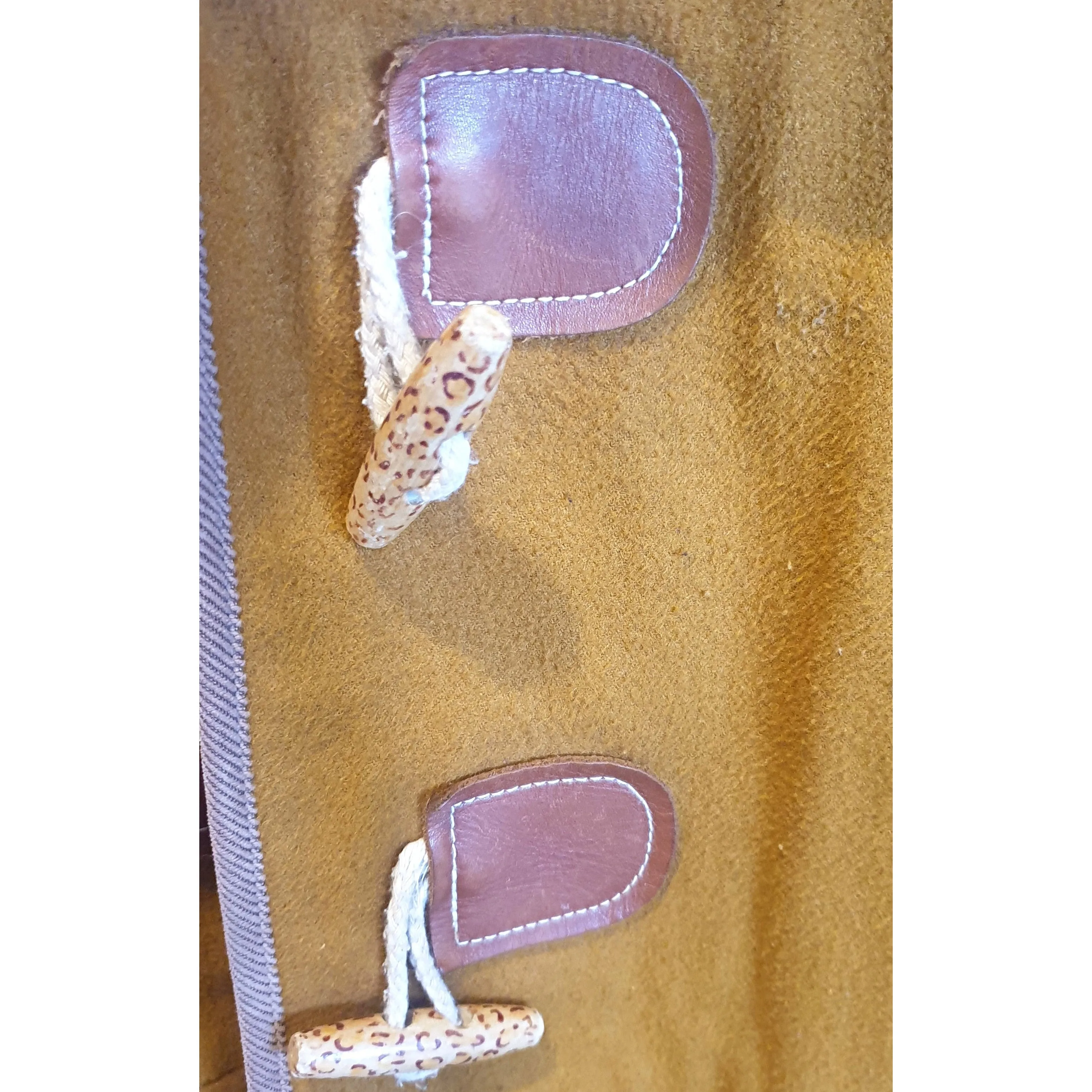 Gorman mustard wool mix duffle coat with animal print toggles size 6 (fits 6-8)