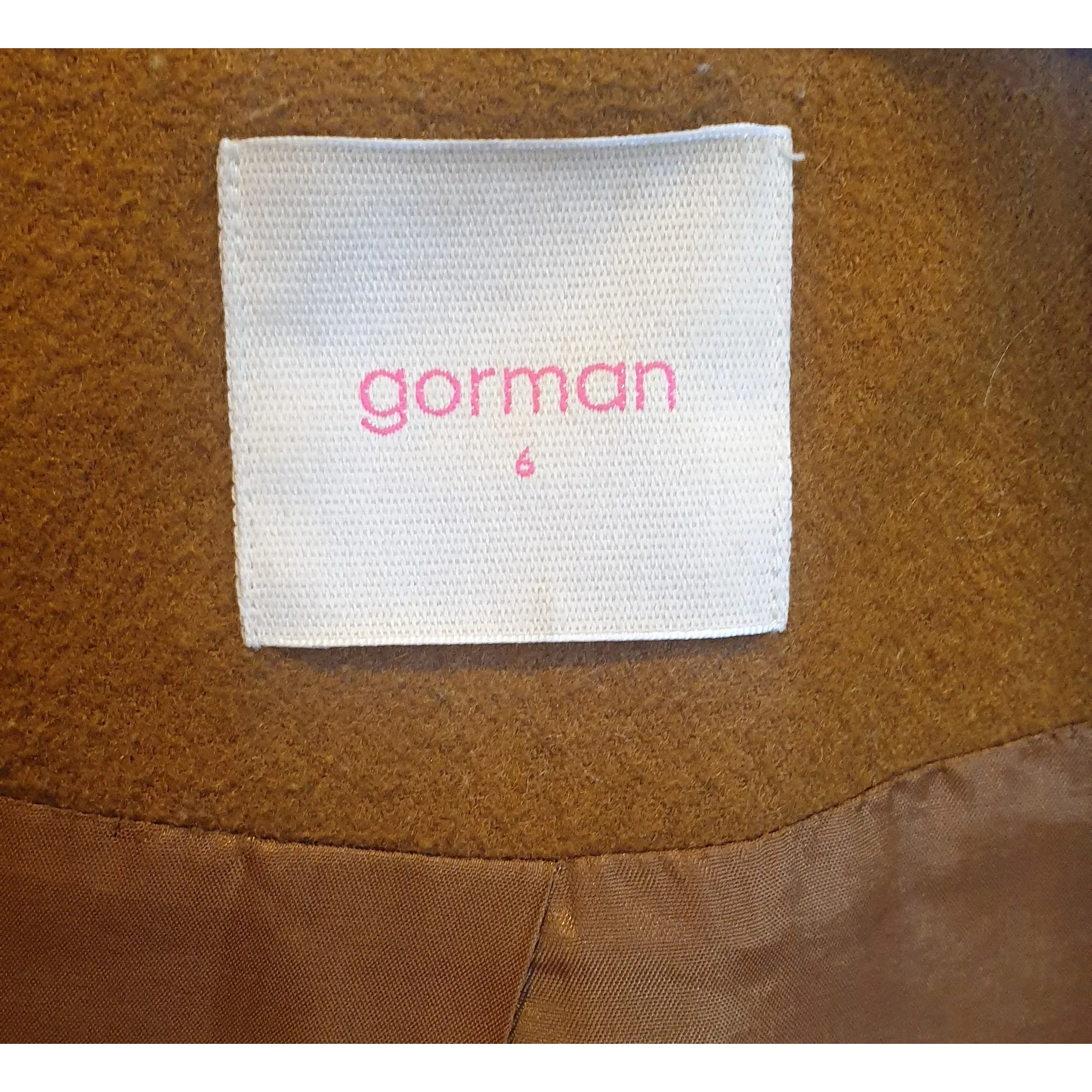 Gorman mustard wool mix duffle coat with animal print toggles size 6 (fits 6-8)