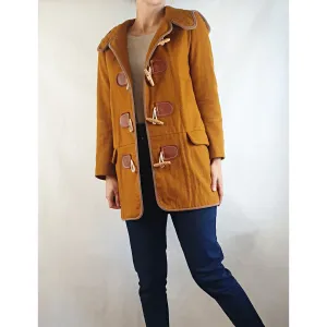 Gorman mustard wool mix duffle coat with animal print toggles size 6 (fits 6-8)