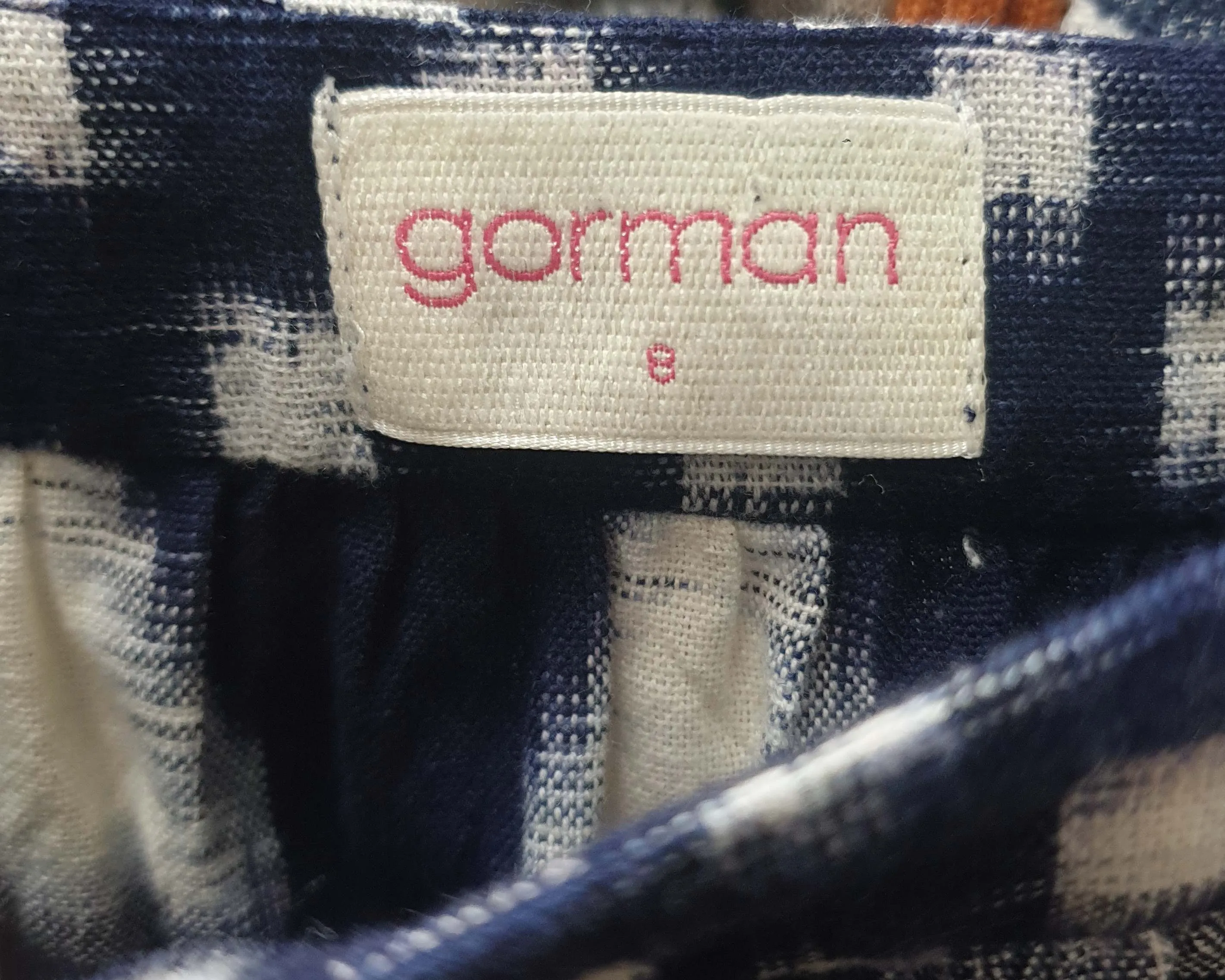 Gorman navy and white print top size 8