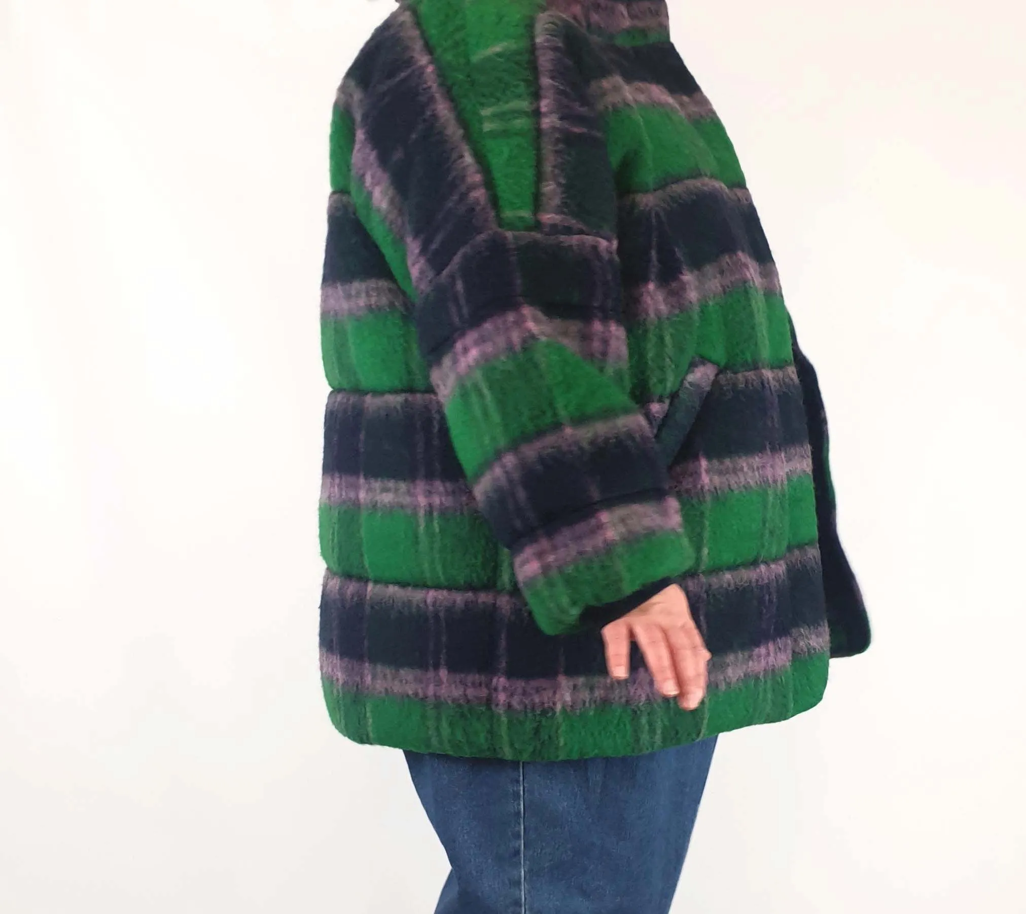 Gorman wool mix zula plaid puffer coat size 20 (new with tags, generous fit)