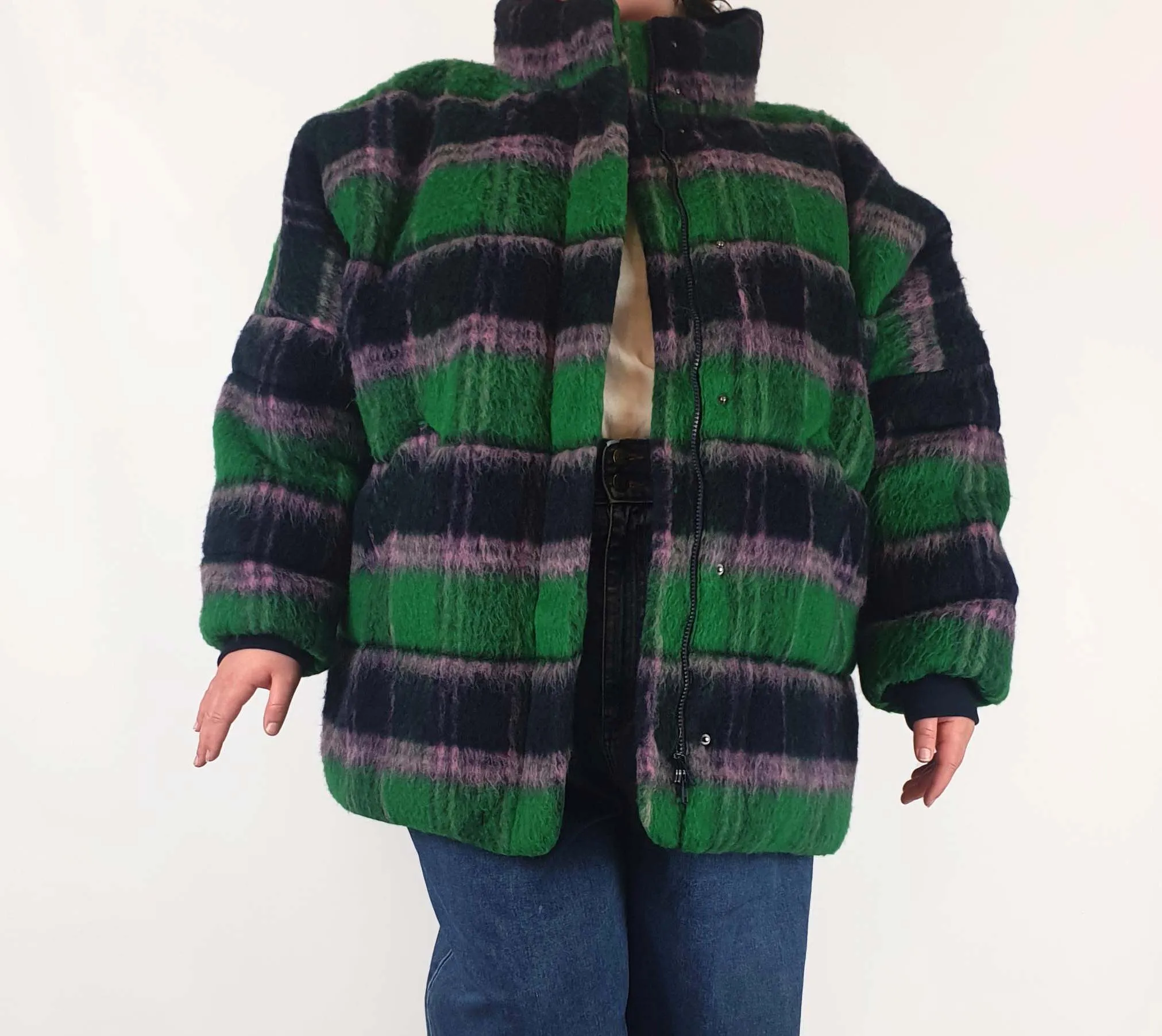 Gorman wool mix zula plaid puffer coat size 20 (new with tags, generous fit)