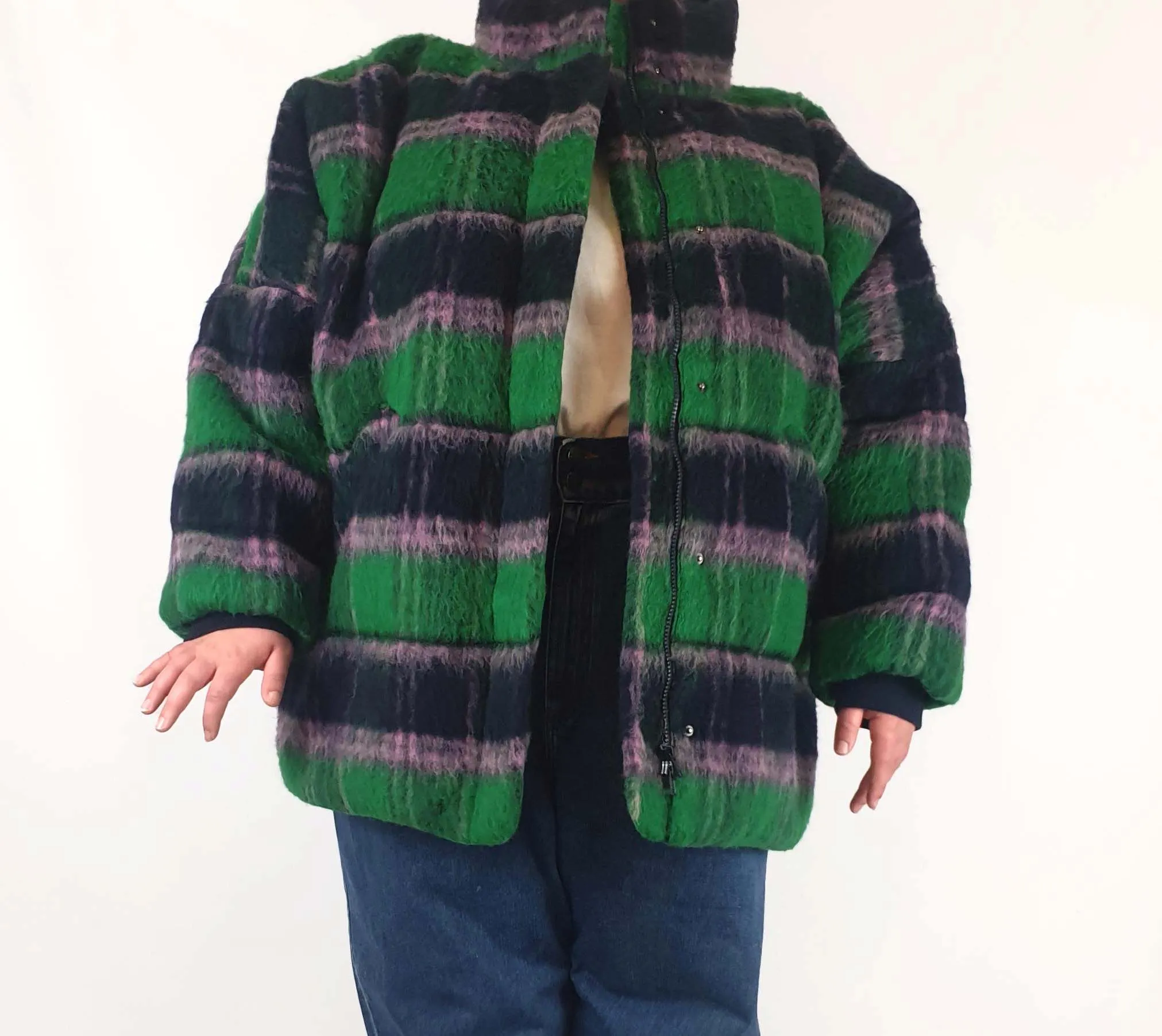 Gorman wool mix zula plaid puffer coat size 20 (new with tags, generous fit)