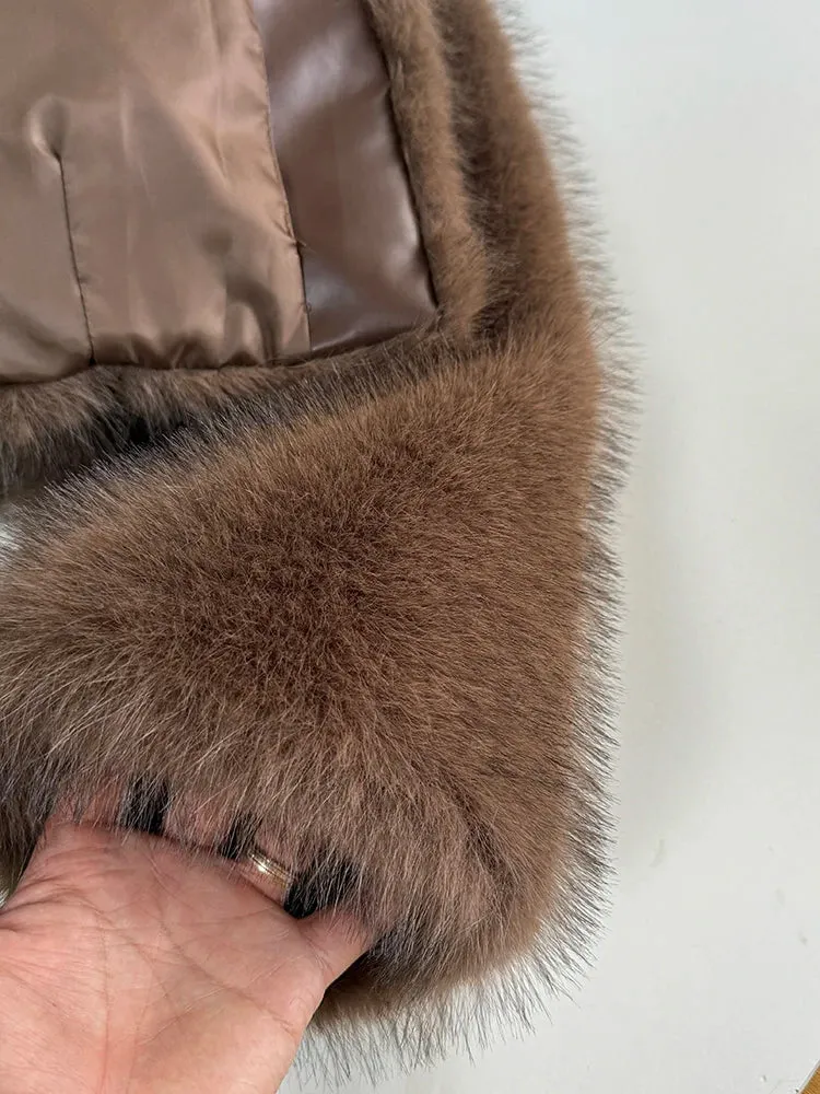 Gradient Winter Customizable Voice-controlled Fur Faux Kendall Women Coat Brown Fur Jenner Brand Jacket Chic New Fashion  Fox Icon Luxury Cropped