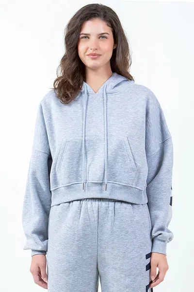 Graphic Long Sleeve Cropped Hoodie
