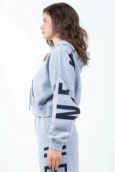 Graphic Long Sleeve Cropped Hoodie